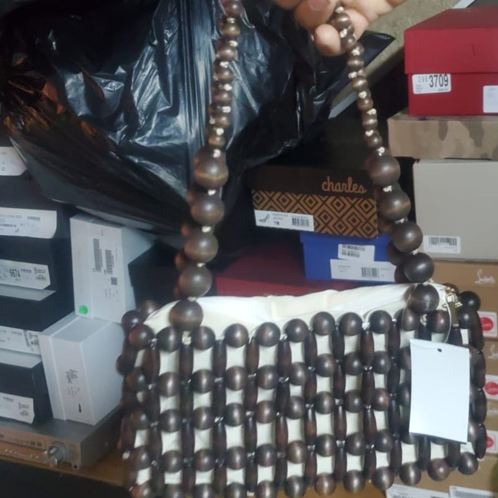 cult gaia cora shoulder bag mahogany wood